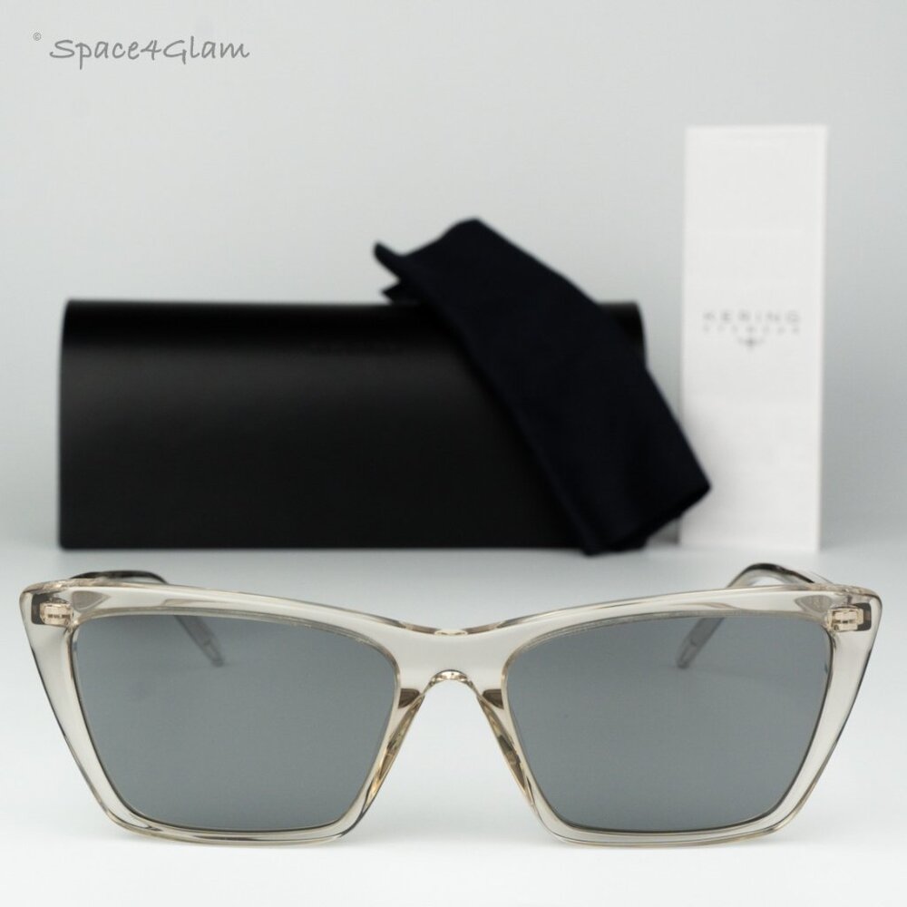 Saint Laurent Men Sunglasses Beige Silver Cat Eye SL737 MICA THIN 004 BRAND NEW